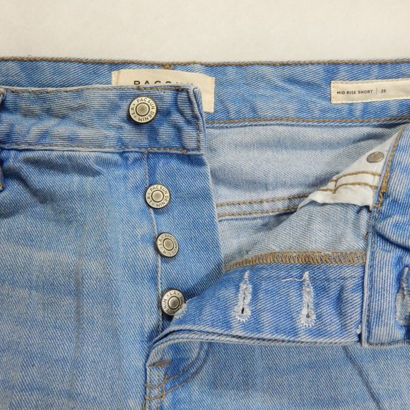 PacSun Womens High Rise Cut Off Short Shorts Button Fly Denim Blue  Size 28 - Picture 6 of 11